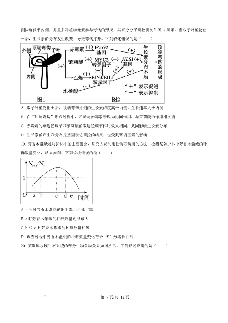 山东省临沂市2024-2025学年高二上学期1月期末生物试题Word版无答案_2024-2025高二（7-7月题库）_2025年03月试卷_0318山东省临沂市2024-2025学年高二上学期1月期末考试