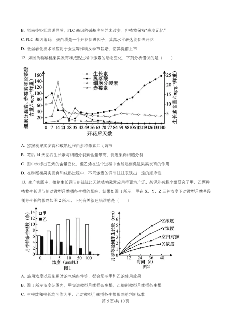 湖北省武汉市武昌区湖北省武昌实验中学2025-2026学年高二上学期12月月考生物试题（原卷版）_2024-2025高二（7-7月题库）_2026年1月高二
