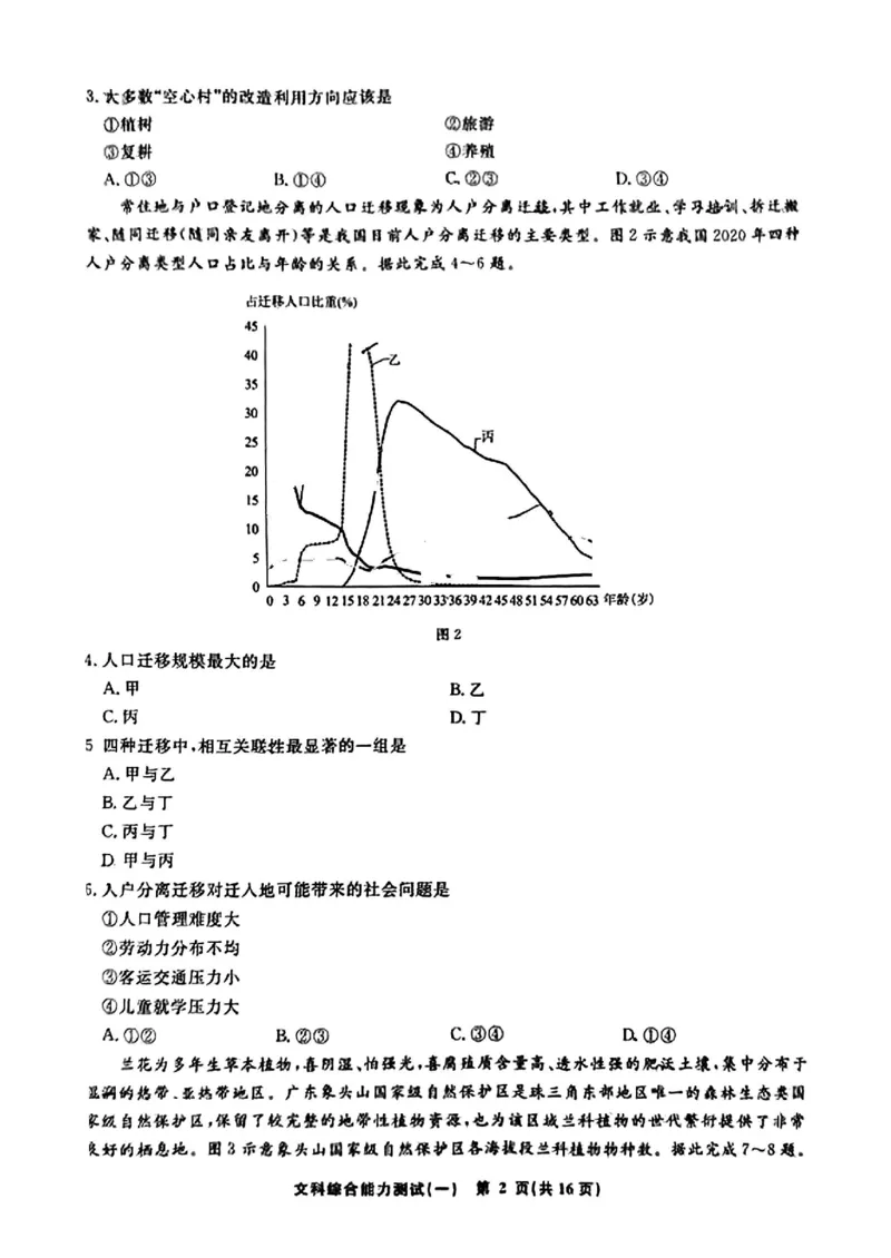 衡水名师卷&middot;2023-2024高考模拟压轴卷(一)文综含解析(1)_2024年5月_025月合集_2024届衡水名师卷&middot;高考模拟压轴卷（一）
