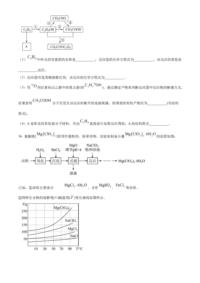 江苏省南京市五校联盟2024-2025学年高二上学期1月期末调研化学试题Word版无答案_2024-2025高二（7-7月题库）_2025年03月试卷_0319江苏省南京市五校联盟2024-2025学年高二上学期1月期末考试