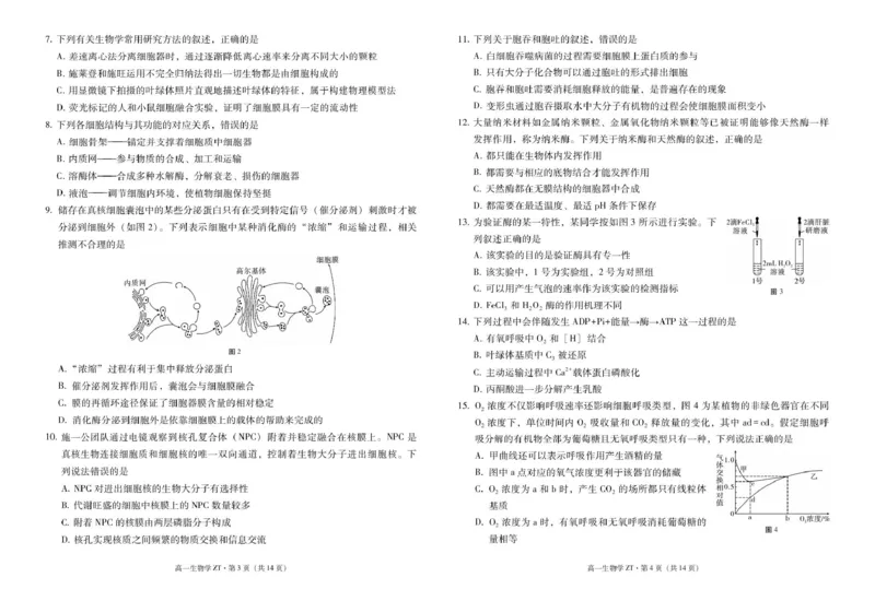 昭通市市直中学2025年春季学期高一年级第一次月考生物-试卷_2024-2025高二（7-7月题库）_2025年04月试卷(1)_0403云南省昭通市市直中学2024-2025学年高二下学期3月第一次月考