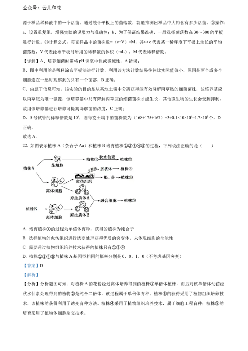 安徽省芜湖市镜湖区安徽师范大学附属中学2023-2024学年高二下学期6月测试生物试题（含答案）_2024-2025高二（7-7月题库）_2024年07月试卷_07022024安徽师范大学附属中学高二下学期6月测试