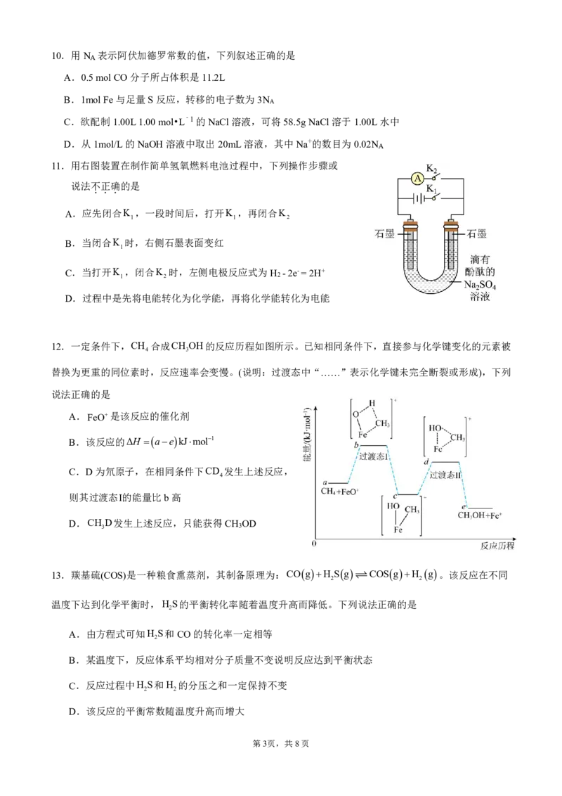 广东省华南师范大学附属中学2024-2025学年高三上学期11月综合测试（二）化学PDF版含答案（可编辑）_2024-2025高三（6-6月题库）_2024年11月试卷