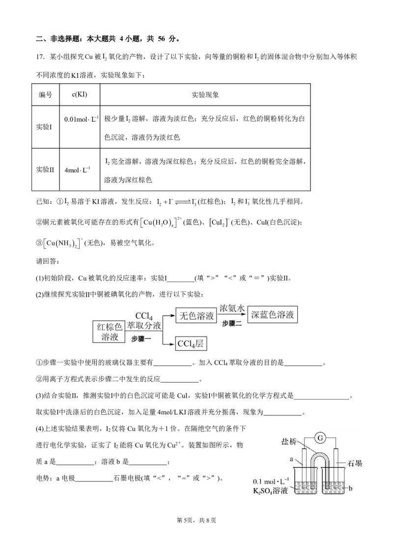 广东省华南师范大学附属中学2024-2025学年高三上学期11月综合测试（二）化学PDF版含答案（可编辑）_2024-2025高三（6-6月题库）_2024年11月试卷