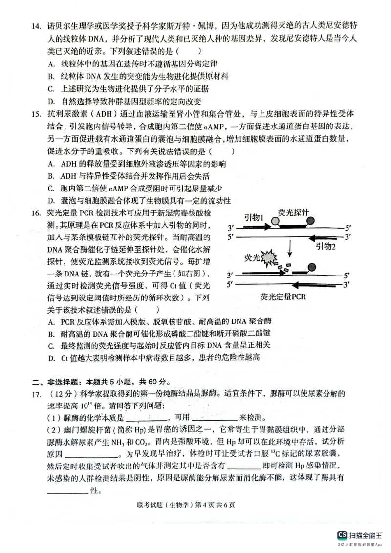 广西三新学术联盟2024届高三上学期11月联考生物(1)_2023年11月_01每日更新_24号_2024届广西三新学术联盟高三上学期11月联考