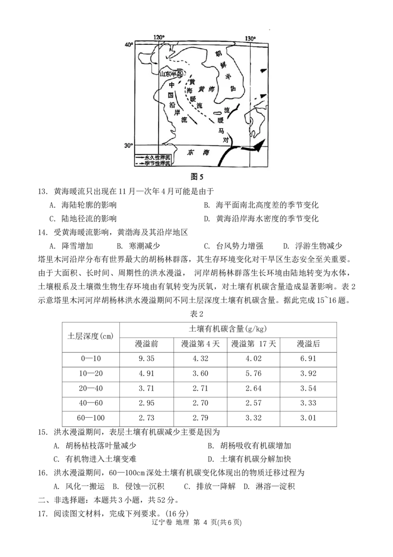 辽宁省2023-2024学年高三上学期11月期中大联考地理试题(1)_2023年11月_0211月合集_2024届辽宁省高三11月半期大联考（辽宁专用）_辽宁省2024届高三11月半期大联考（辽宁专用）地理