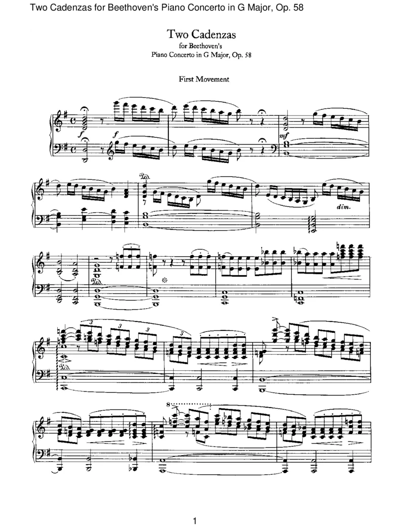 TwoCadenzasforBeethoven'sPianoConcertoinGMajor,Op.58_一万首著名钢琴曲谱哈农贝多芬合集视频教学电子版高清无水印可打印_1古典钢琴知名音乐家谱_勃拉姆斯钢琴谱全集