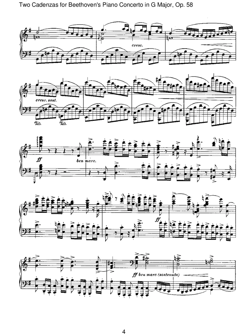 TwoCadenzasforBeethoven'sPianoConcertoinGMajor,Op.58_一万首著名钢琴曲谱哈农贝多芬合集视频教学电子版高清无水印可打印_1古典钢琴知名音乐家谱_勃拉姆斯钢琴谱全集