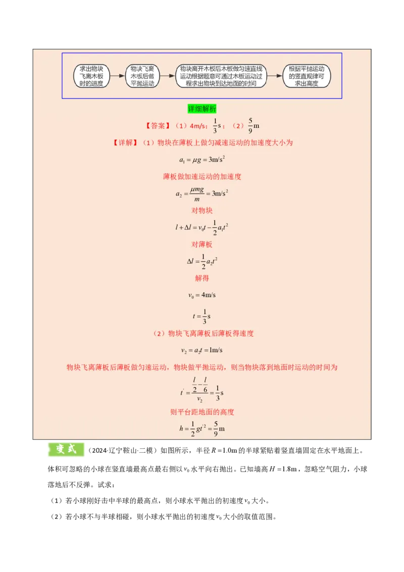 模板04曲线运动（六大题型）（解析版）_20241224_230817_2024-2025高三（6-6月题库）_2025年01月试卷_01012025年高考物理答题技巧与模板构建