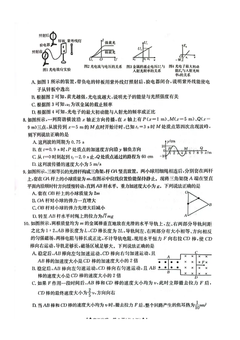 物理试卷_2024年2月_01每日更新_28号_2024届湖南省金太阳高三下学期2月开学统一考试（&spades;）_湖南省金太阳2024届高三下学期2月开学统一考试（&spades;）物理