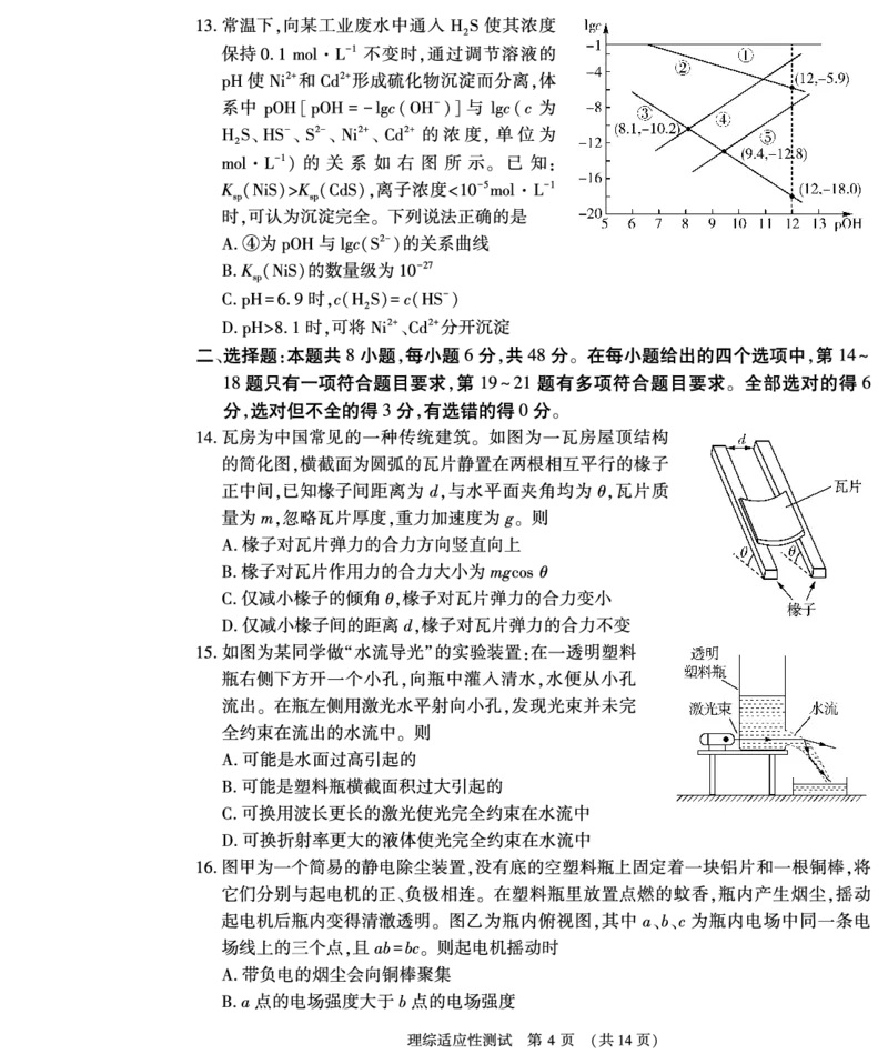 理综_2024年3月_013月合集_2024届河南省普通高中毕业班高考适应性测试3月_2024届河南省普通高中毕业班高考适应性测试3月-理综试题