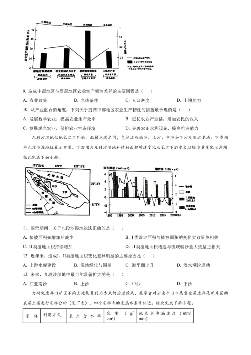 广东省东莞市2023-2024学年高二下学期7月期末考试地理Word版含解析_2024-2025高三（6-6月题库）_2024年07月试卷_240722广东省东莞市2023-2024学年高二下学期7月期末考试