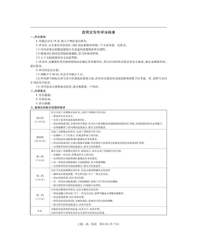 江西省上饶市六校2024-2025学年高二下学期第一次联合考试（5月）英语试卷（图片版，含音频）_2024-2025高二（7-7月题库）_2025年6月试卷