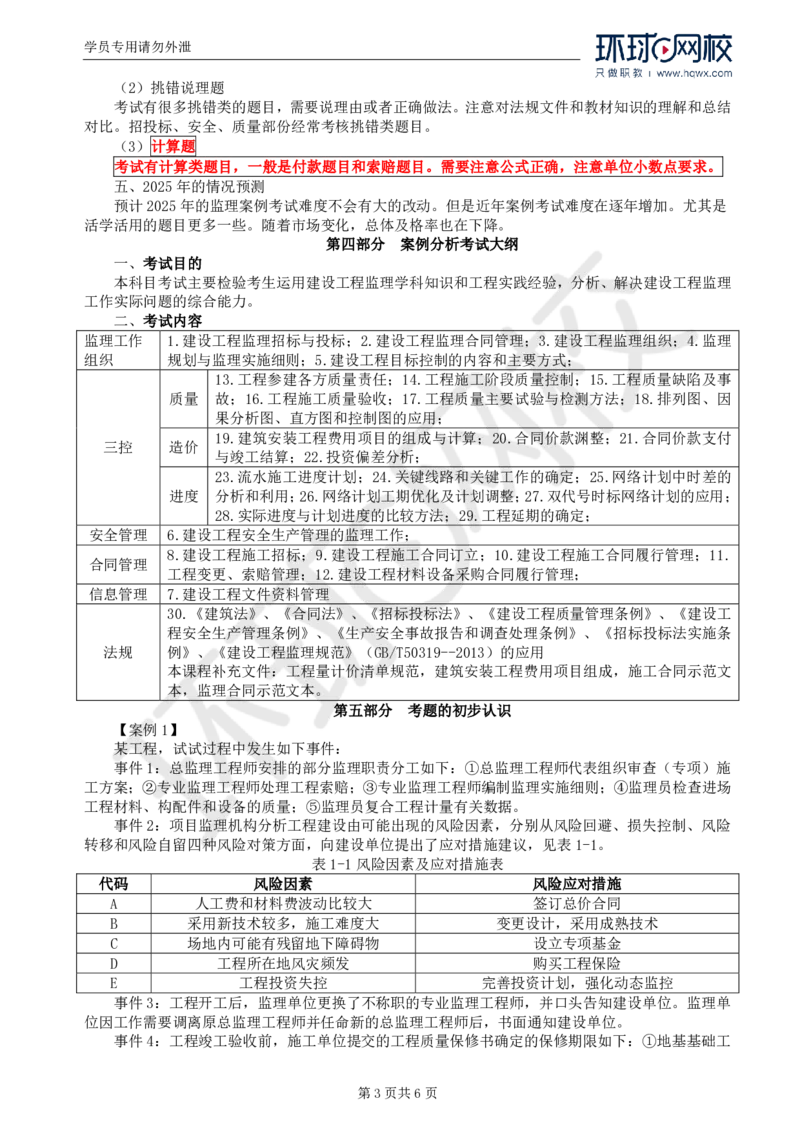 WM_Removed_2025年监理工程师《建设工程监理案例分析》（土建）备考指导_监理工程师_2025监理工程师_2025年监理工程师-各大机构_2025年监理-土建案例_机构1-HQ_00.备考指导-王.双赠