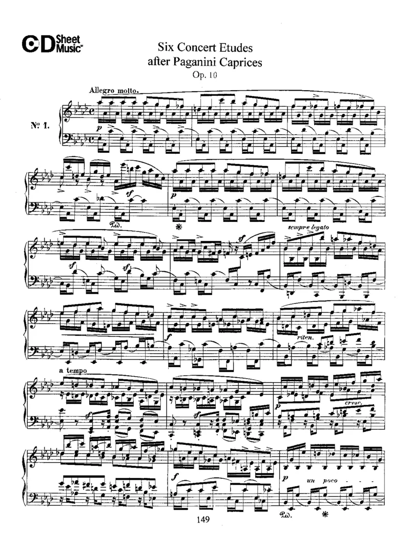 Schumann-SixConcertEtudesafterPaganiniCaprices,Op.10_一万首著名钢琴曲谱哈农贝多芬合集视频教学电子版高清无水印可打印_1古典钢琴知名音乐家谱_舒曼钢琴谱全集_WORKS