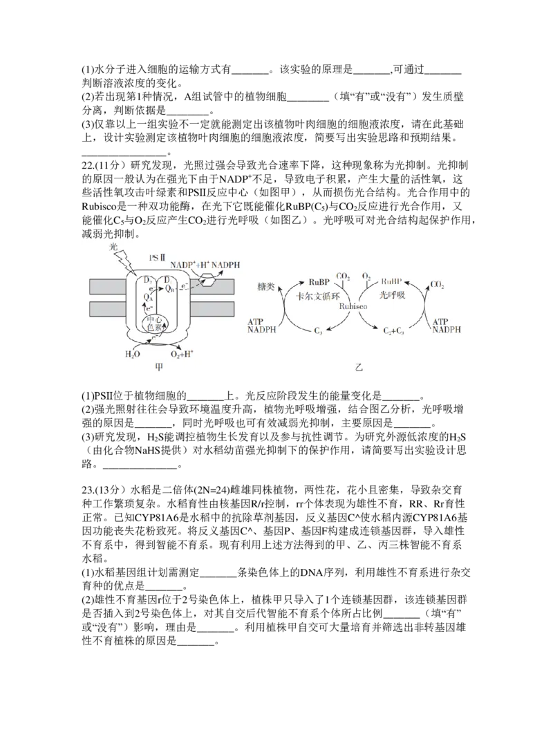 山东省临沂市2024届高三11月教学质量检测考试生物(1)_2023年11月_01每日更新_23号_2024届山东省临沂市高三11月教学质量检测考试