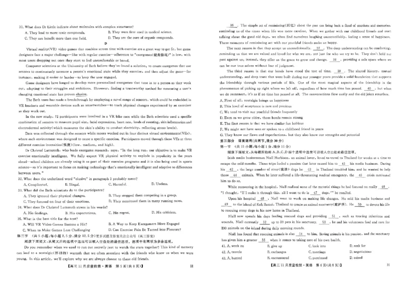 _九师英语_2024-2025高三（6-6月题库）_2024年11月试卷_1129九师联盟2025届高三上学期教学质量监测11月28联考_九师联盟2025届高三上学期教学质量监测11月联考英语