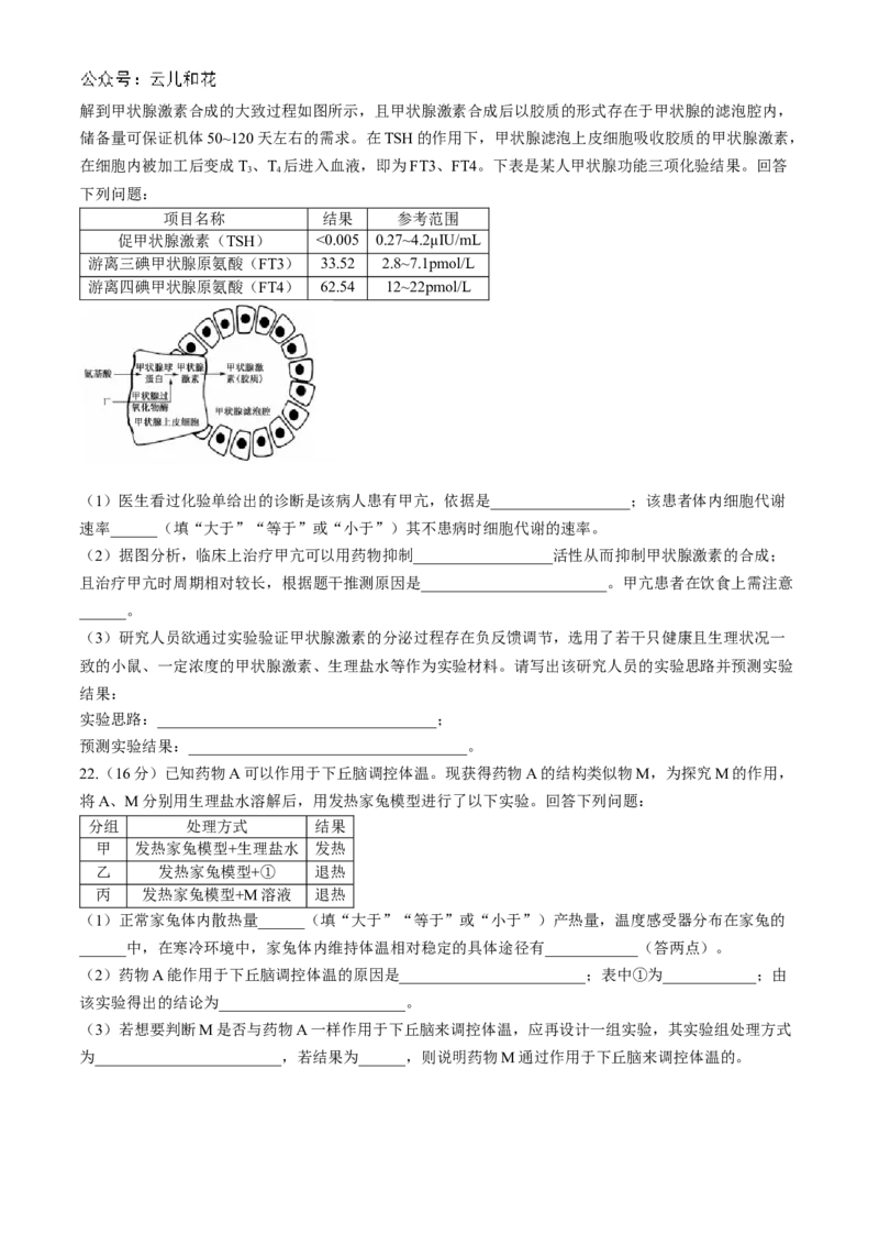 湖北省宜昌市协作体2024-2025学年高二上学期期中考试生物试题_2024-2025高二（7-7月题库）_2024年11月试卷_1110湖北省宜昌市协作体2024-2025学年高二上学期期中考试