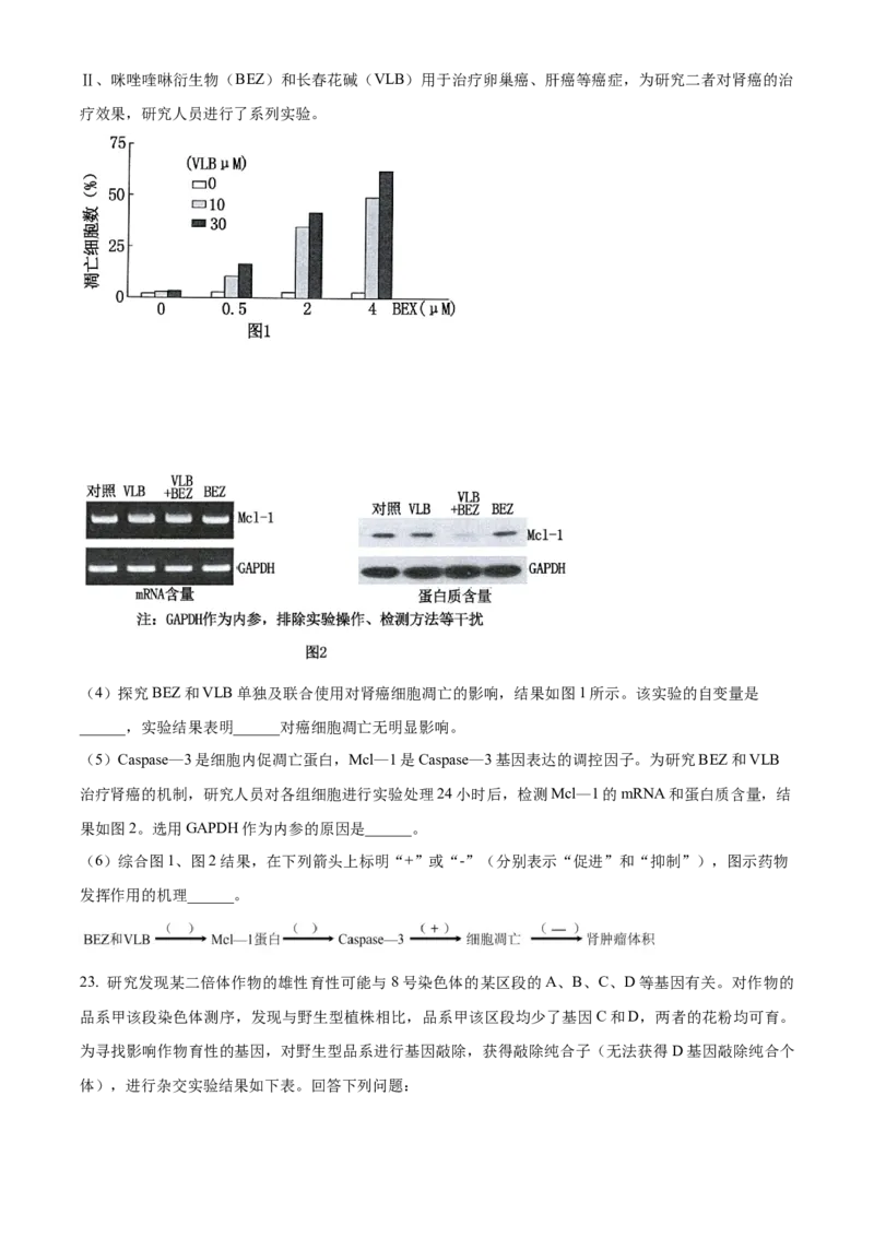 精品解析：江苏省南京市江宁区等5地2023-2024学年高三下学期开学生物试题（原卷版）_2024年3月_013月合集_2024届江苏省南京市六校高三下学期期初联合调研