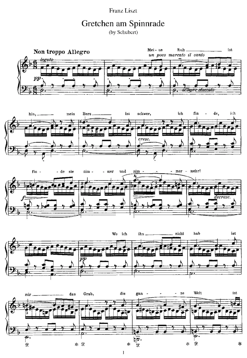 GretchenamSpinnrade(Schubert)_一万首著名钢琴曲谱哈农贝多芬合集视频教学电子版高清无水印可打印_1古典钢琴知名音乐家谱_李斯特钢琴谱全集_改编舒伯特