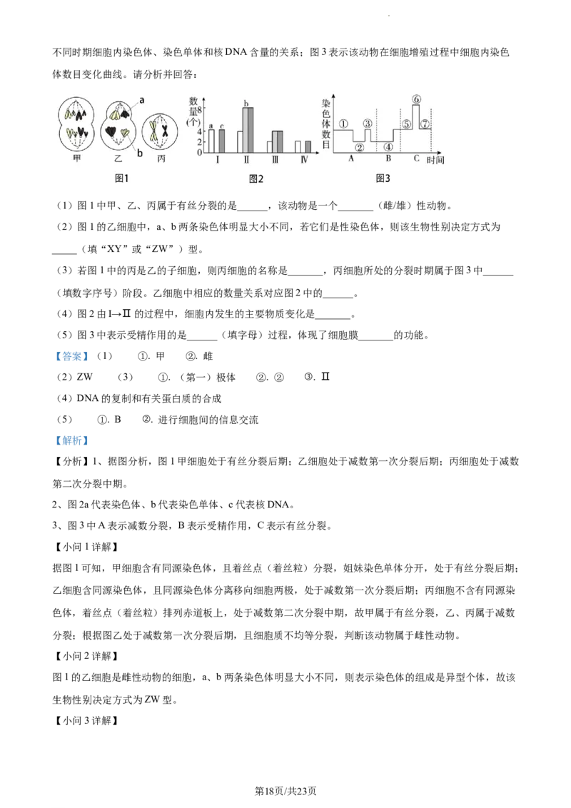 精品解析：辽宁省丹东市2023-2024学年高三11月阶段测试生物试题（解析版）(1)_2023年11月_0211月合集_2024届辽宁省丹东市高三11月总复习阶段测试