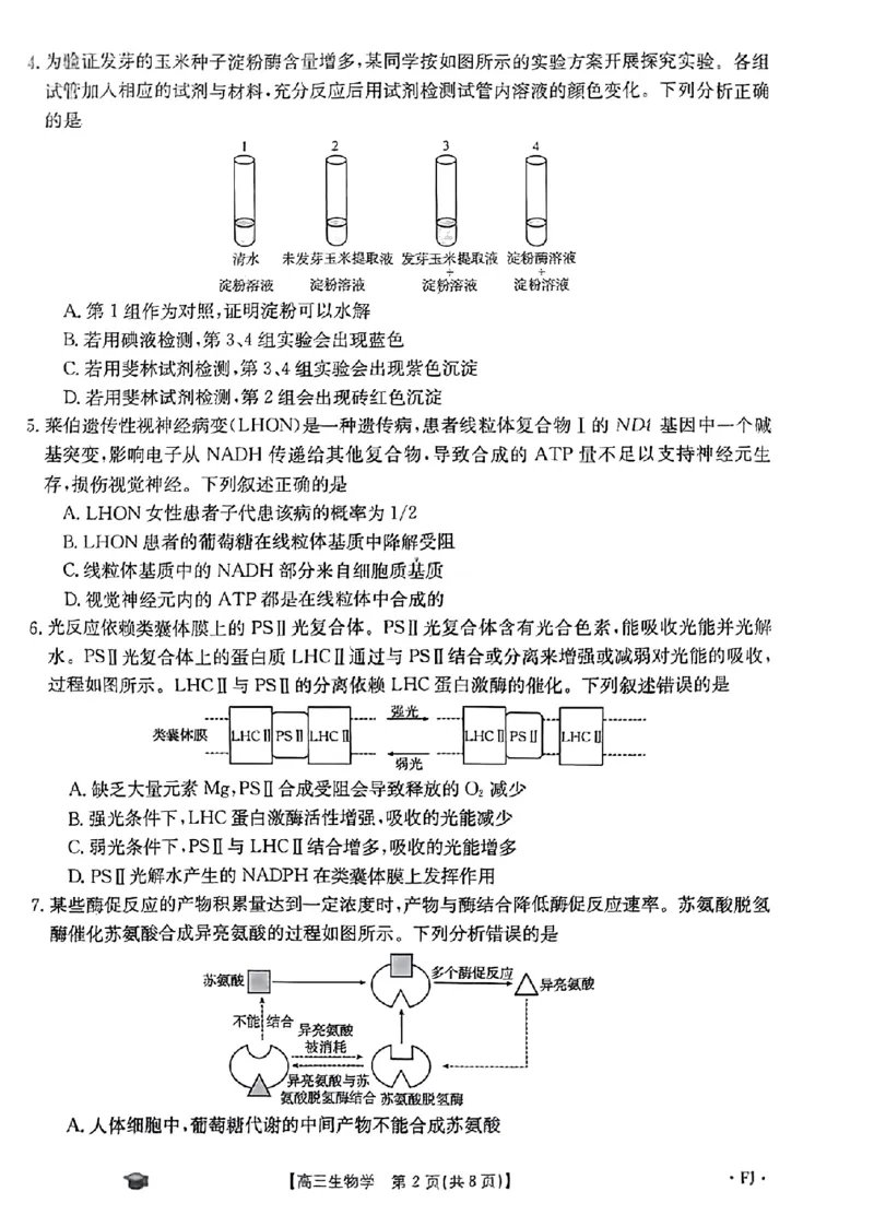 生物FJ(1)_2023年11月_0211月合集_2024届福建省高三11月金太阳联考(24-120C)_福建省2024届高三11月金太阳联考(24-120C)生物