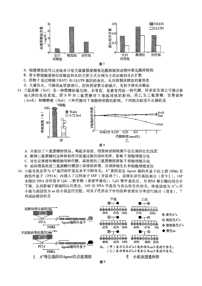 巴蜀中学2025届高考适应性月考卷（五）生物_2024-2025高三（6-6月题库）_2025年02月试卷_0217重庆市巴蜀中学高2025届2月适应性月考（五）（全科）