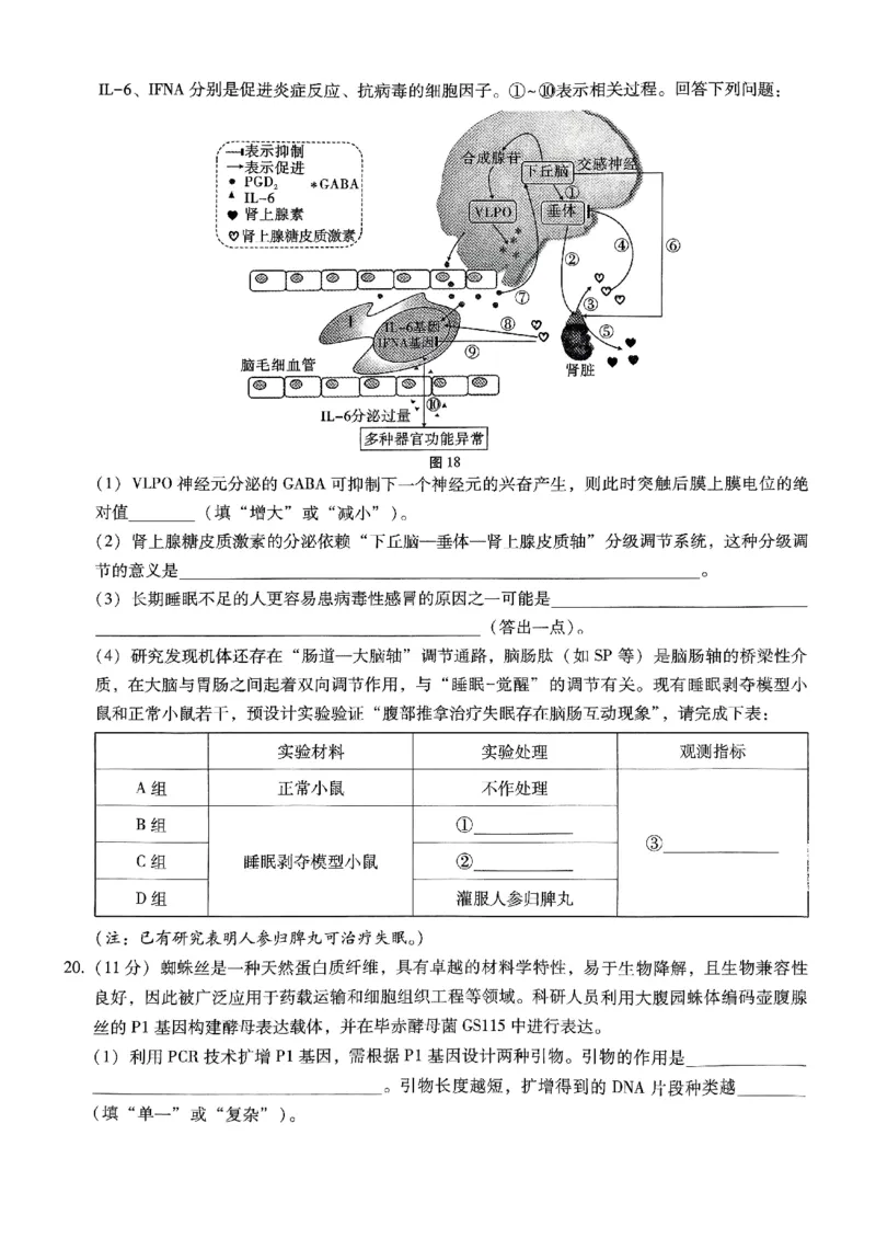 巴蜀中学2025届高考适应性月考卷（五）生物_2024-2025高三（6-6月题库）_2025年02月试卷_0217重庆市巴蜀中学高2025届2月适应性月考（五）（全科）