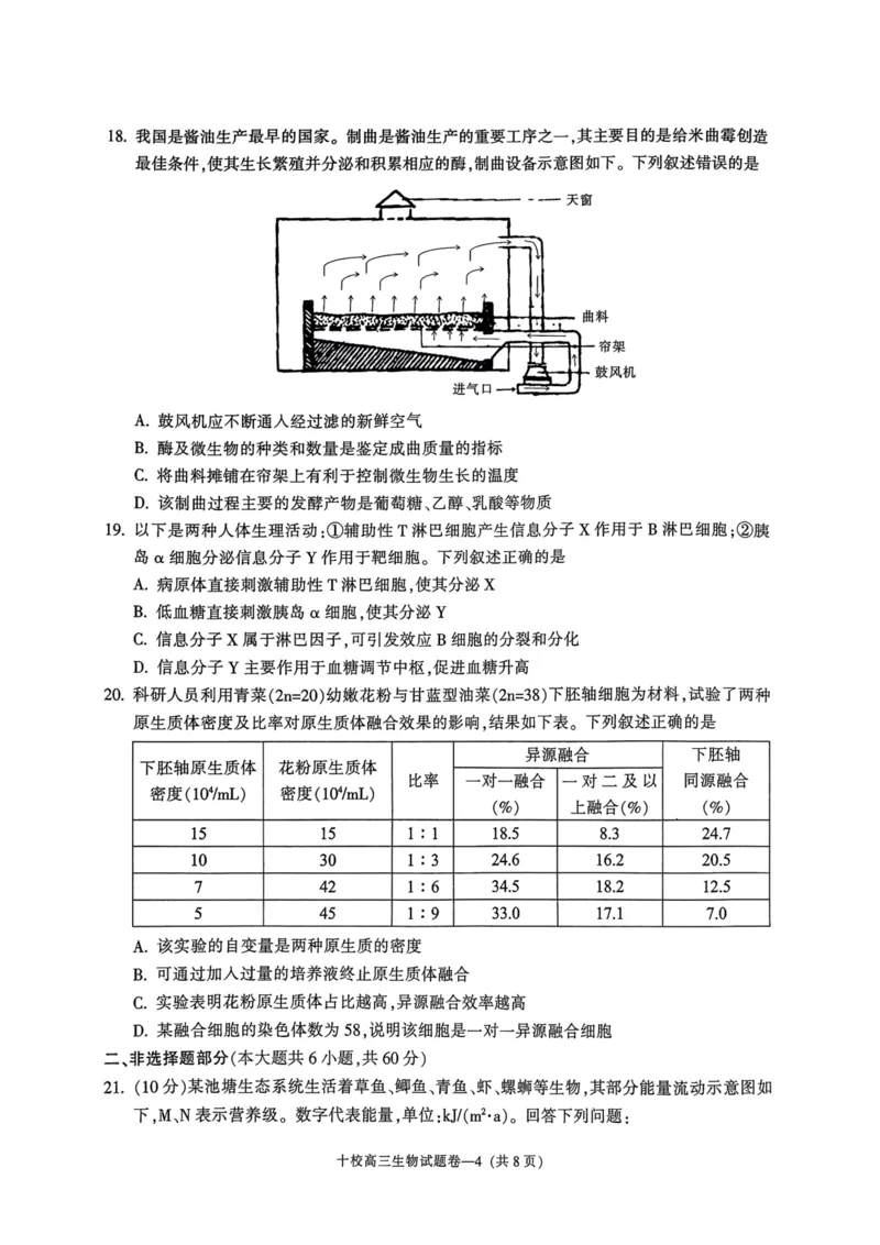 金华十校2023年11月高三模拟考试生物卷子(1)_2023年11月_0211月合集_2024届浙江省金华十校高三上学期11月模拟考试_浙江省金华十校2024届高三上学期11月模拟考试生物