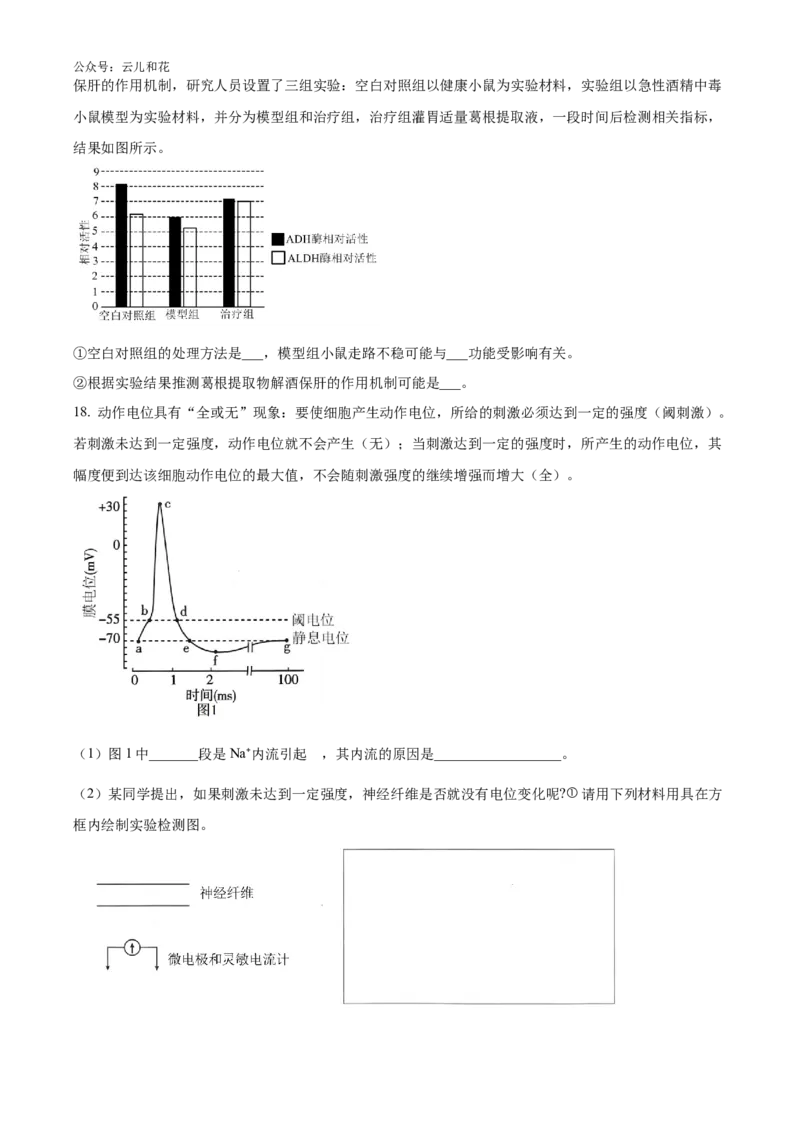 湖南师范大学附属中学2024-2025学年高二上学期第一次月考生物试卷Word版无答案_2024-2025高二（7-7月题库）_2024年10月试卷_1028湖南省长沙市师大附中2024-2025学年高二上学期10月月考
