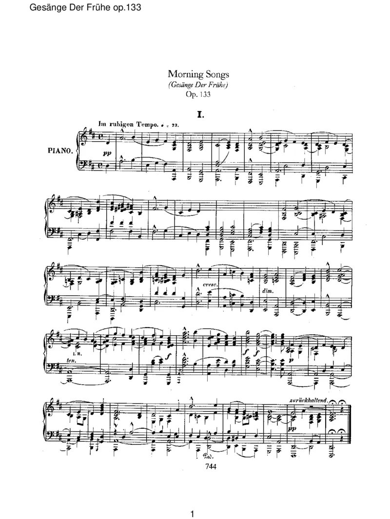 Ges_ngeDerFr&uuml;heop.133_一万首著名钢琴曲谱哈农贝多芬合集视频教学电子版高清无水印可打印_1古典钢琴知名音乐家谱_舒曼钢琴谱全集_RobertSchumann罗伯特&middot;舒曼(1810-1856)