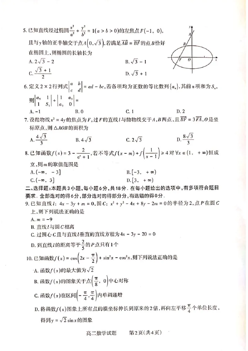 山西省晋城市2024-2025学年高二上学期12月月考试题数学PDF版含解析_2024-2025高二（7-7月题库）_2024年12月试卷_1222山西省晋城市2024-2025学年高二上学期12月月考