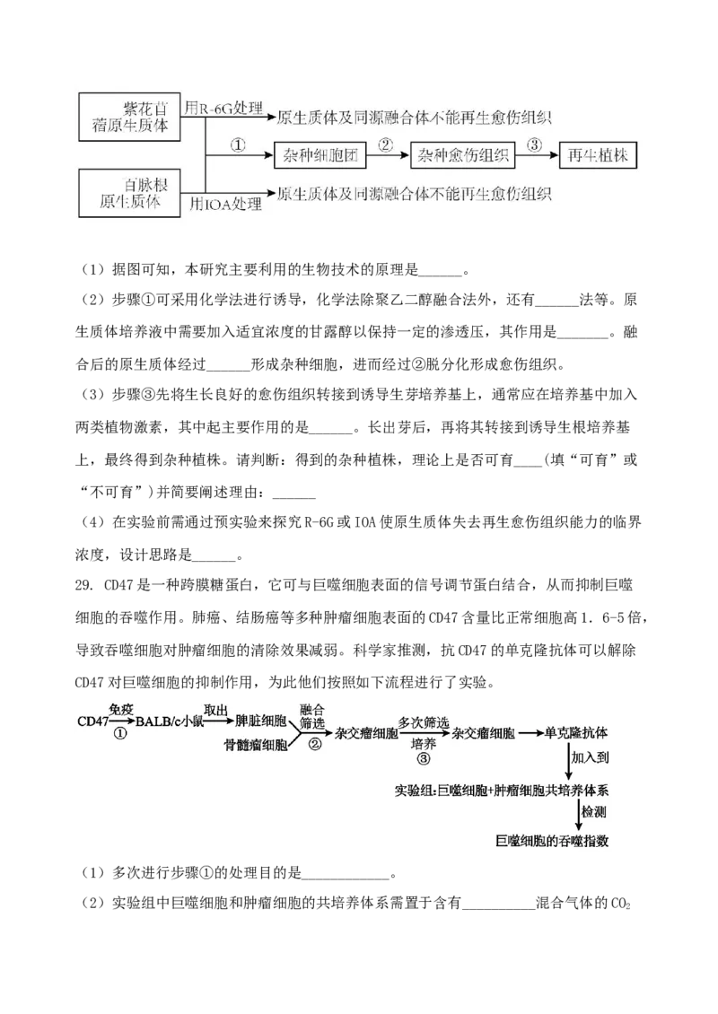 山东省夏津第一中学2024-2025学年下学期第一次月考高二生物试题_2024-2025高二（7-7月题库）_2025年04月试卷(1)_0406山东省德州市夏津第一中学2024-2025学年高二下学期第一次月考