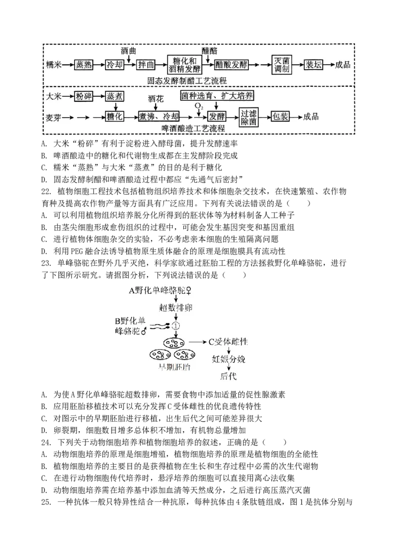 山东省夏津第一中学2024-2025学年下学期第一次月考高二生物试题_2024-2025高二（7-7月题库）_2025年04月试卷(1)_0406山东省德州市夏津第一中学2024-2025学年高二下学期第一次月考