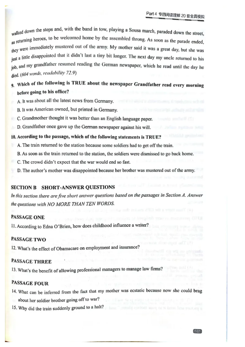 TEM4新题型-阅读理解_2025专四专八真题及备考资料_2009-2024专四真题+备考资料_2024专四备考资料合辑（电子书）_24专四阅读_2024英语专业四级阅读理解