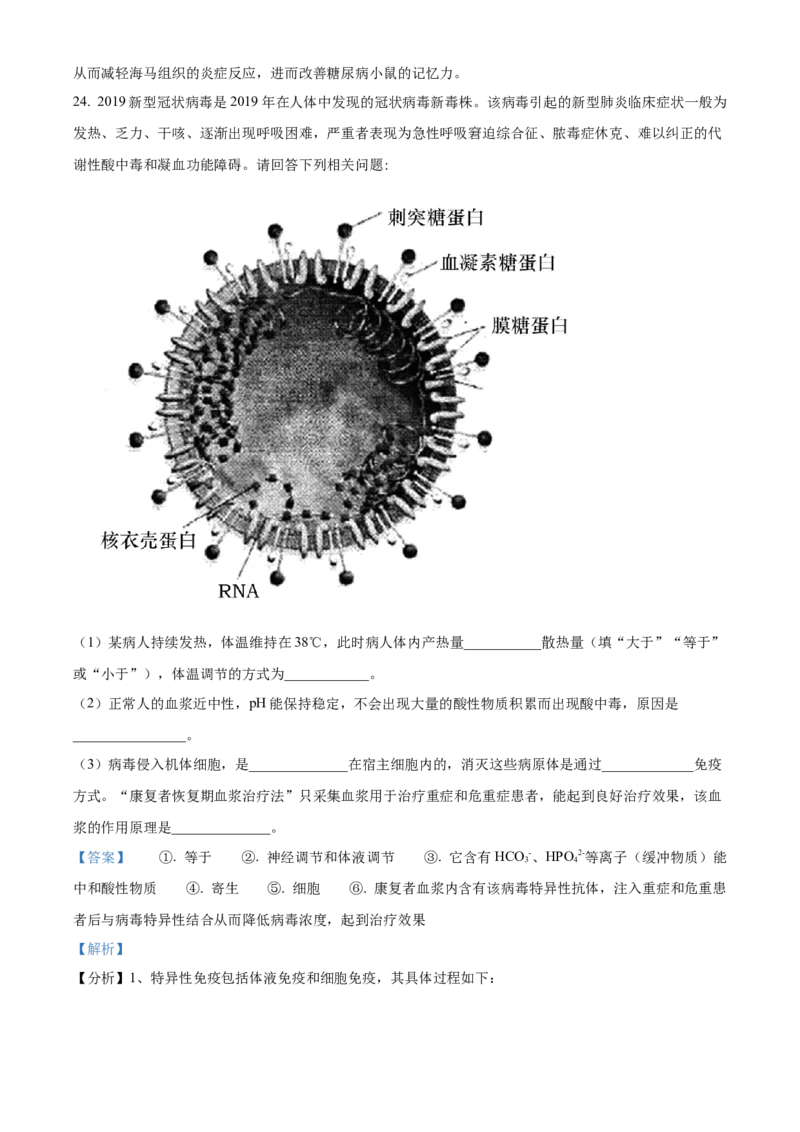 四川省泸州市龙马潭区2024-2025学年高二上学期11月期中生物试题Word版含解析_2024-2025高二（7-7月题库）_2024年12月试卷_1217四川省泸州市龙马潭区2024-2025学年高二上学期11月期中考试