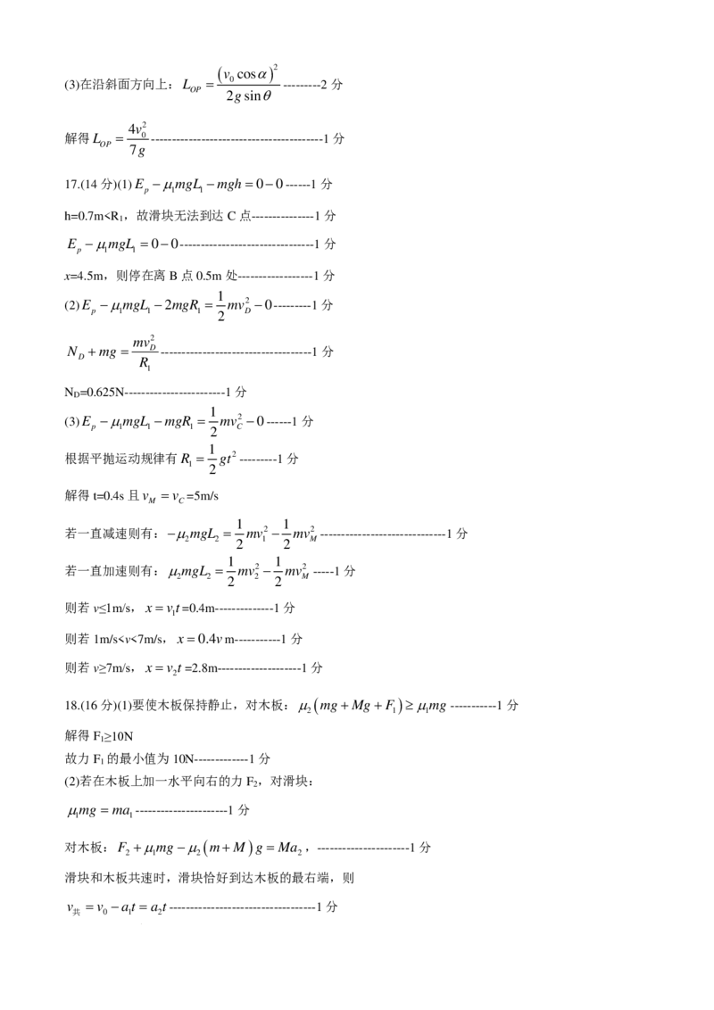 山东省实验中学2024-2025学年高三上学期第一次诊断考试试物理试题+答案_2024-2025高三（6-6月题库）_2024年10月试卷_1018山东省实验中学2024&mdash;2025学年高三上学期第一次诊断