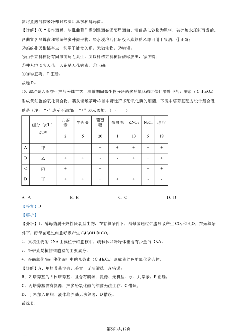 精品解析：2024年1月广西普通高等学校招生全国统一考试适应性测试（九省联考）生物试题（解析版）_2024年2月_2024年九省联考各版本合集_广西（物化生政史地）_广西生物(含答案）