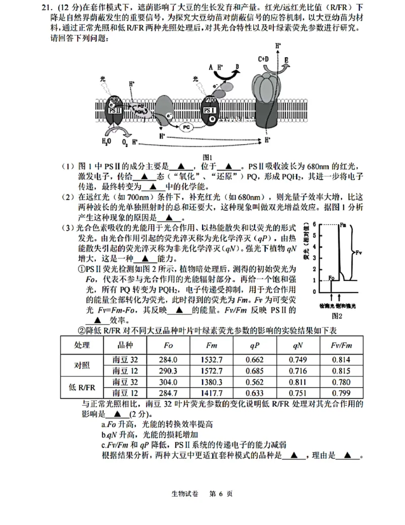 江苏省苏州中学等四校2024-2025学年高三下学期2月联考生物试卷(含答案)_2024-2025高三（6-6月题库）_2025年02月试卷