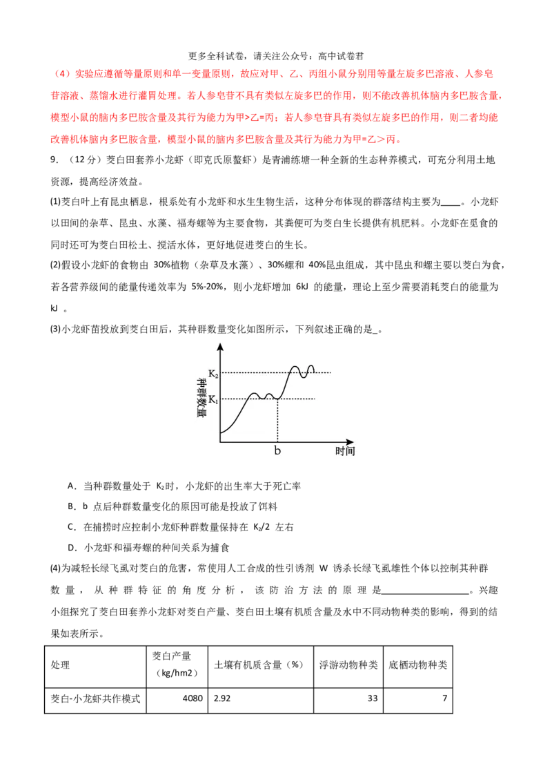 生物（九省联考考后提升卷，河南）（解析版）_2024年4月_其他_2024年1月新&ldquo;九省联考&rdquo;考后提升卷（原卷+解析）_2024年1月&ldquo;九省联考&rdquo;生物真题完全解读与考后提升
