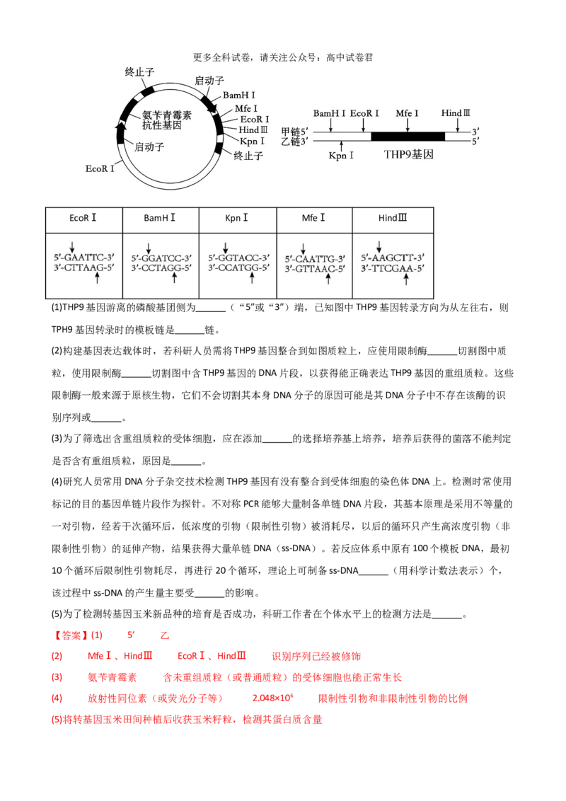 生物（九省联考考后提升卷，河南）（解析版）_2024年4月_其他_2024年1月新&ldquo;九省联考&rdquo;考后提升卷（原卷+解析）_2024年1月&ldquo;九省联考&rdquo;生物真题完全解读与考后提升