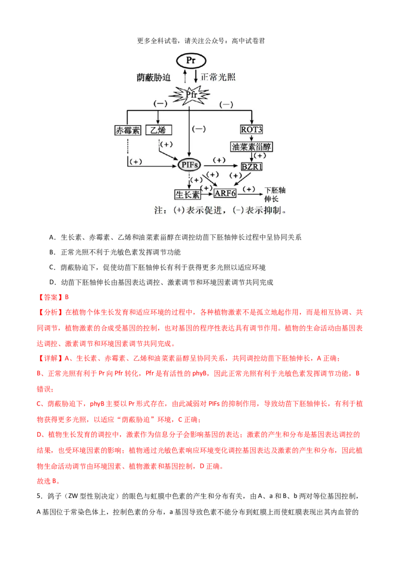 生物（九省联考考后提升卷，河南）（解析版）_2024年4月_其他_2024年1月新&ldquo;九省联考&rdquo;考后提升卷（原卷+解析）_2024年1月&ldquo;九省联考&rdquo;生物真题完全解读与考后提升