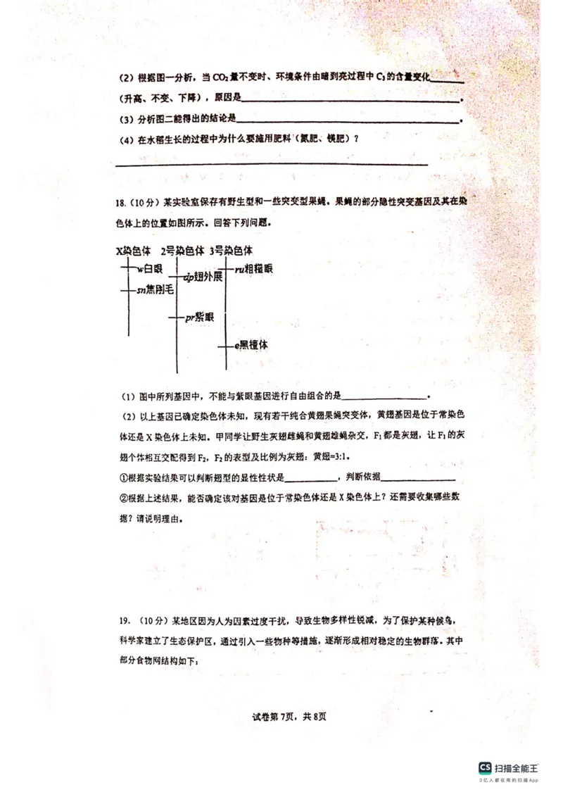 贵州省贵阳市清华中学2024届高三上学期10月月考生物(1)_2023年11月_01每日更新_01号_2024届贵州省贵阳市清华中学高三上学期10月月考