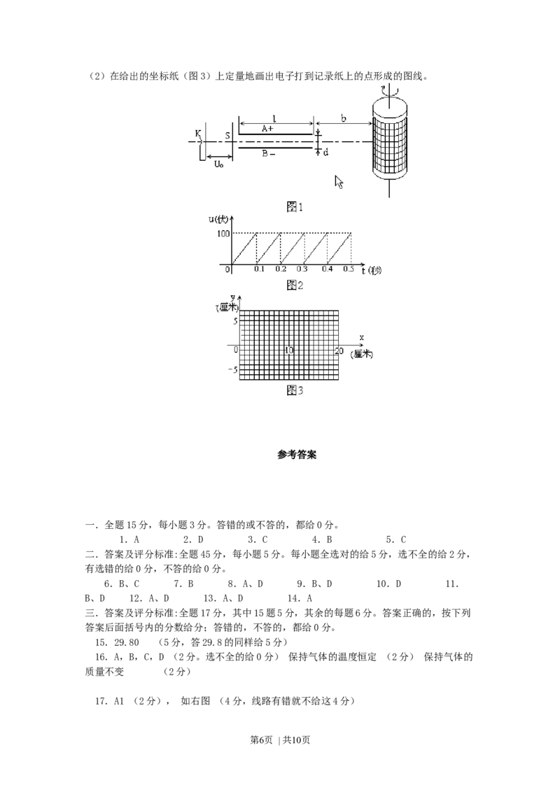 1997年吉林高考物理真题及答案_zz20高中真题试卷_物理高考真题试卷_旧1990-2007&middot;高考物理真题_1990-2007&middot;高考物理真题&middot;word_吉林