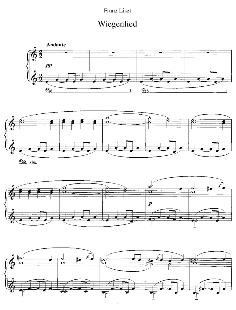 Wiegenlied_一万首著名钢琴曲谱哈农贝多芬合集视频教学电子版高清无水印可打印_1古典钢琴知名音乐家谱_李斯特钢琴谱全集_其他作品