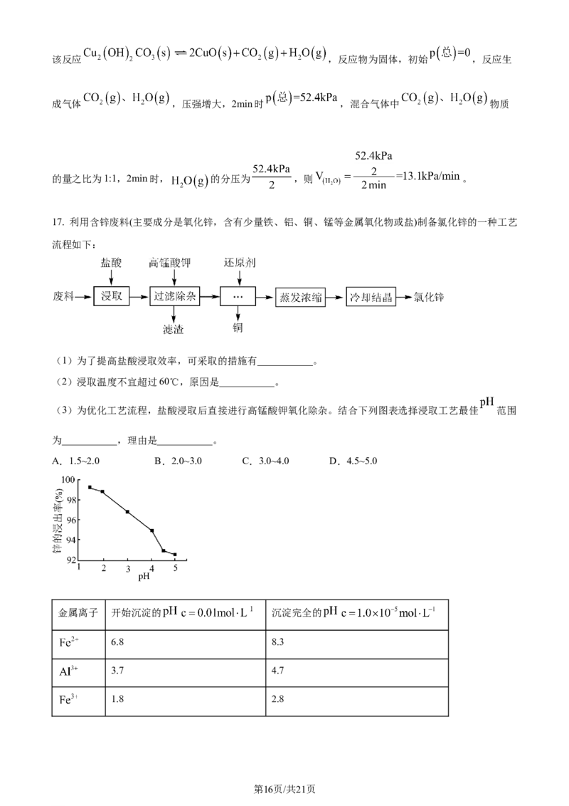 精品解析：2024年1月甘肃普通高等学校招生考试适应性测试化学试题（解析版）_2024年2月_2024年九省联考各版本合集_甘肃（物化生政史地）_甘肃化学(含答案）