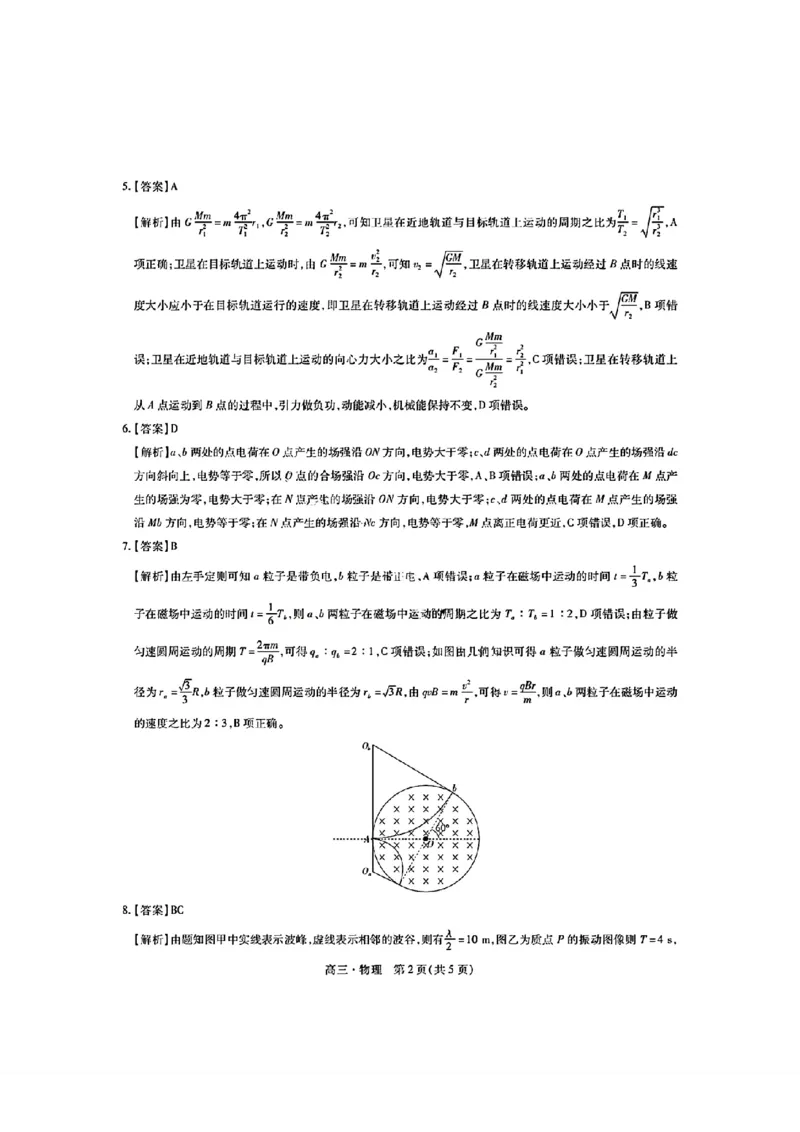 稳派物理答案_2024年5月_01按日期_1号_2024届江西稳派高三二轮复习验收考试_江西稳派2023-2024学年高三二轮复习验收考试物理试题
