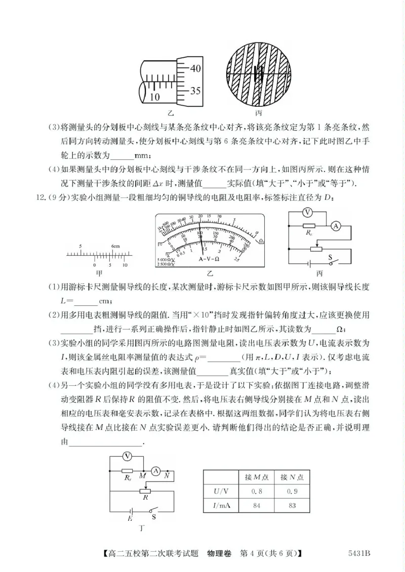 广东省惠州市五校2024-2025学年高二下学期第二次联考物理试卷（PDF版，含解析）_2024-2025高二（7-7月题库）_2025年6月试卷_0603广东省惠州市五校2024-2025学年高二下学期第二次联考