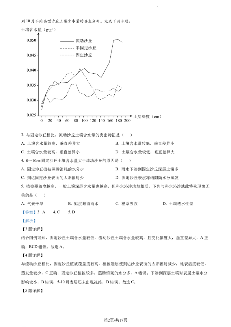 精品解析：河南省项城市第一高级中学2023-2024学年高三上学期期中地理试题（解析版）(1)_2023年11月_0211月合集_2024届河南省周口市项城市第一高级中学高三上学期11月期中试题