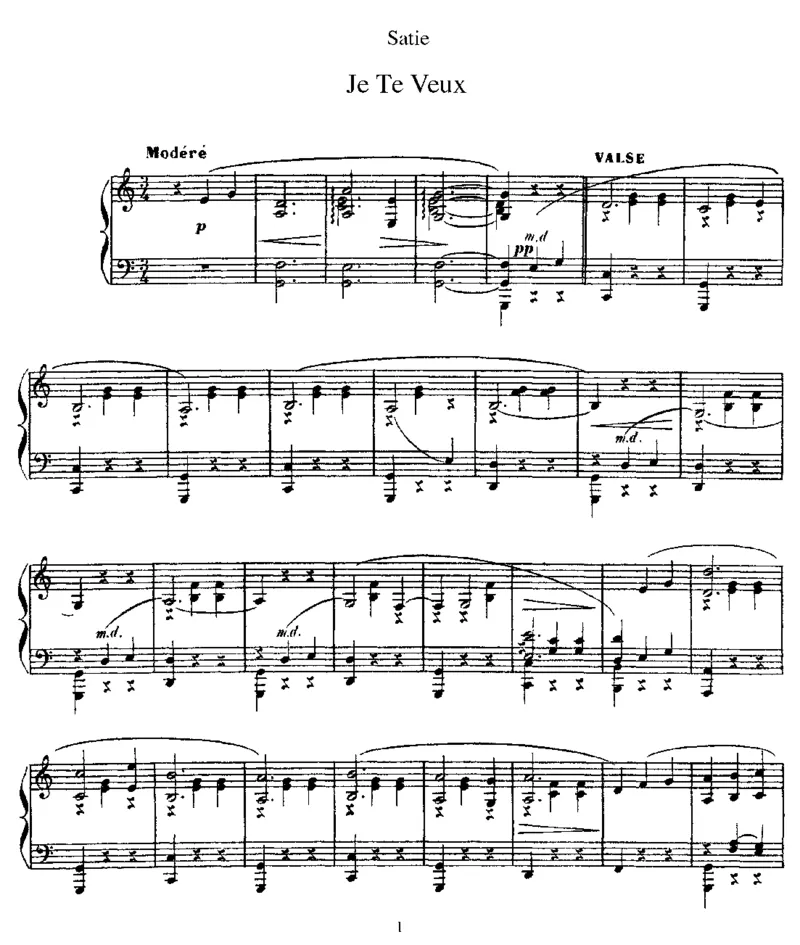 Jeteveux_一万首著名钢琴曲谱哈农贝多芬合集视频教学电子版高清无水印可打印_1古典钢琴知名音乐家谱_萨蒂钢琴谱全集_其他